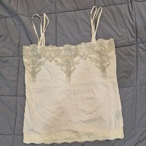 Gegrge Cream Camisole with Silver Lace Trim